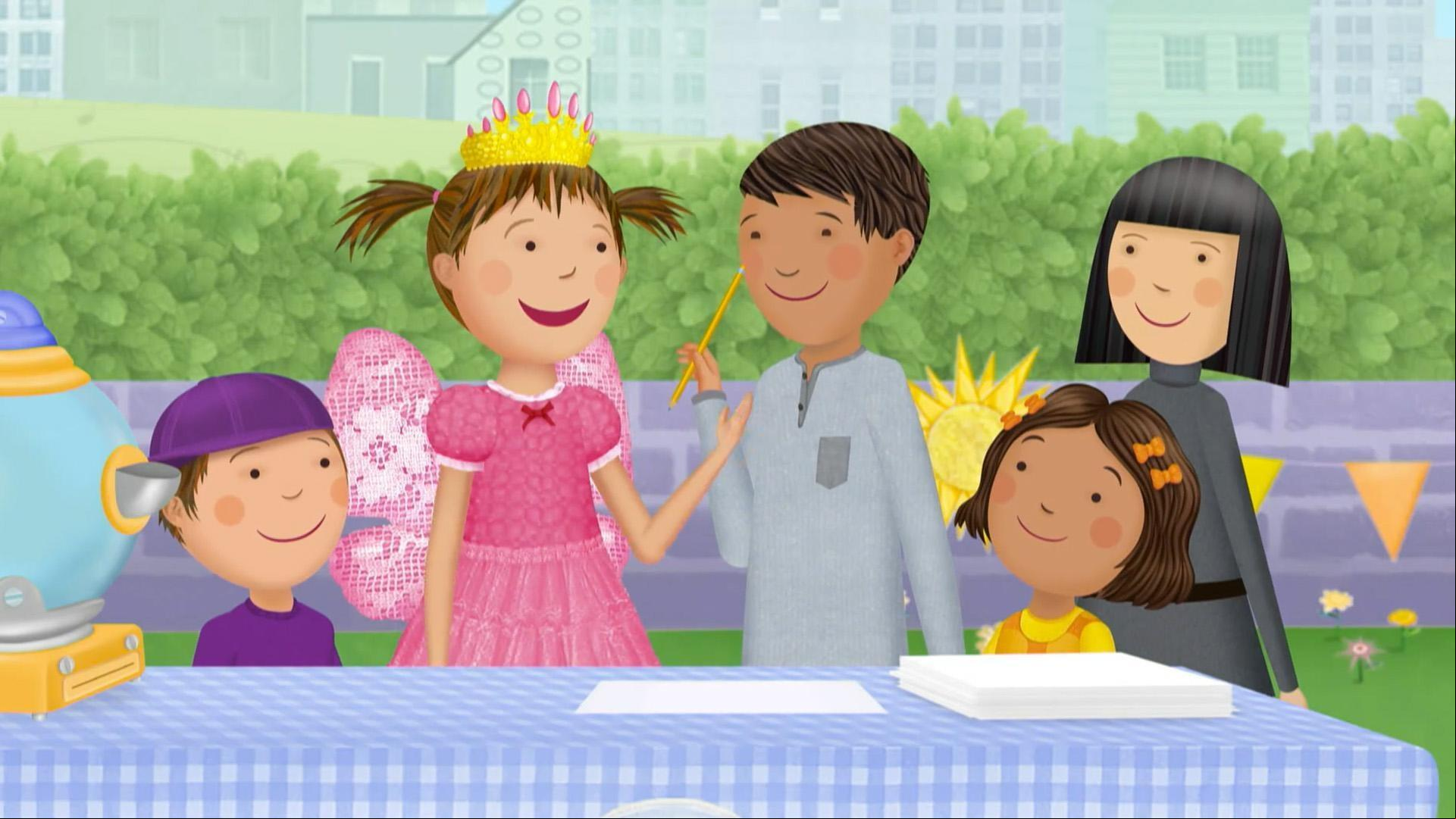 It’s Pinkalicious’ turn to take home the class pet. / Mommy has a new invention!